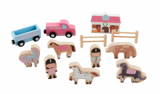 Wood Horse Toy Set