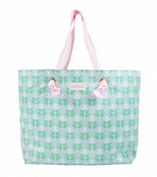 Isabelle Beach Bag Hanover Hand Block with Palm Beach Pink
