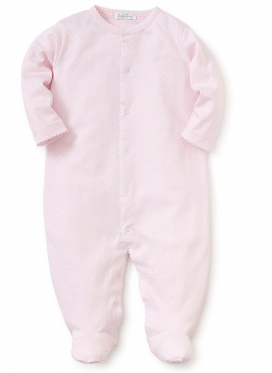 Pink/White New Kissy Dots Print Footie