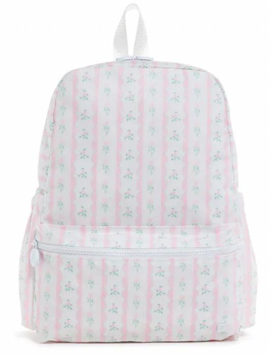 TRVL Design - Reg Size Backpack in Ribbon Floral Pink