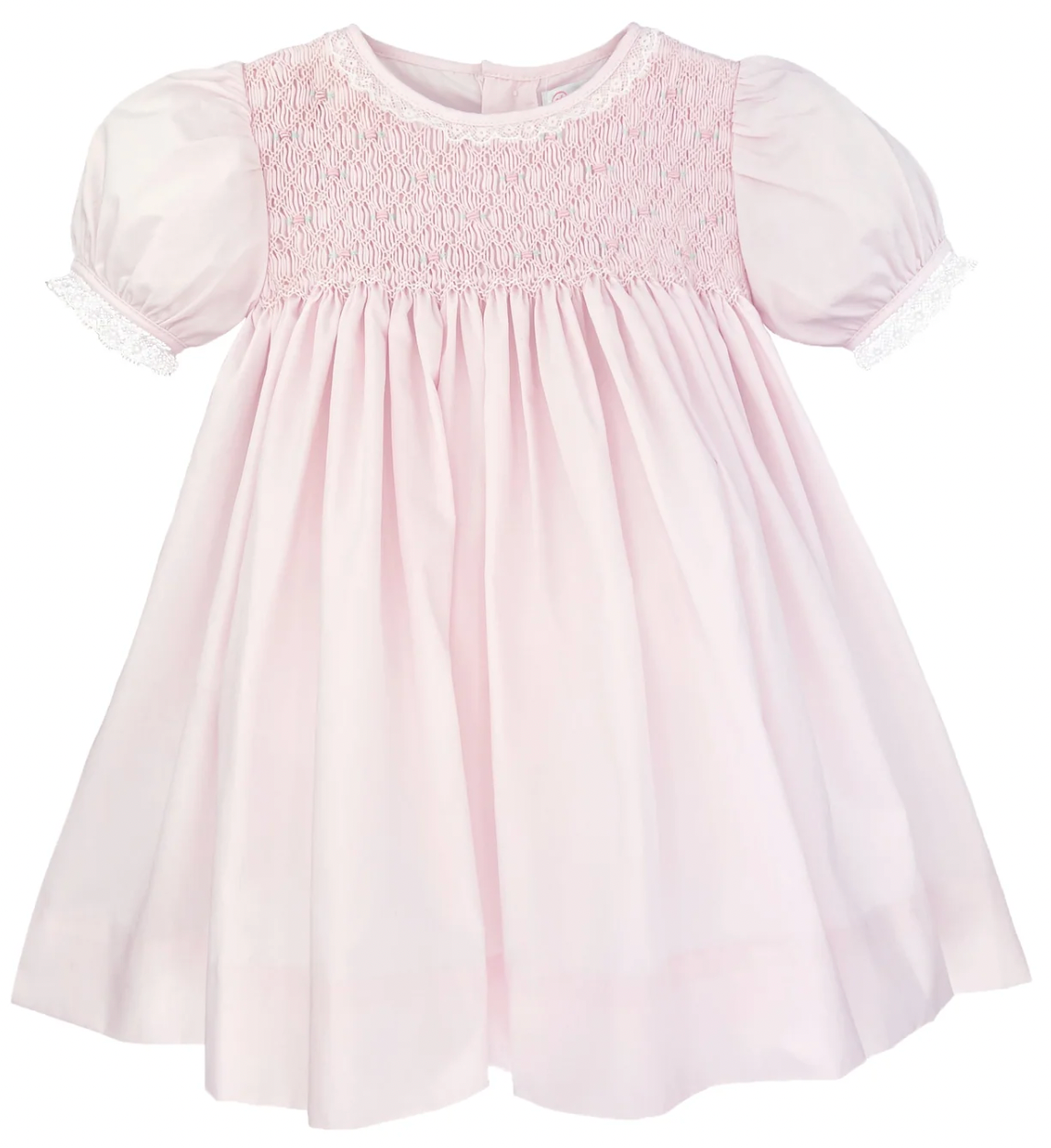 Pink Fully Smocked Dress And Bloomer