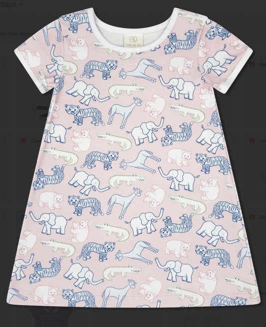 Lullaby Set Faith Dress Zoo Print Pink