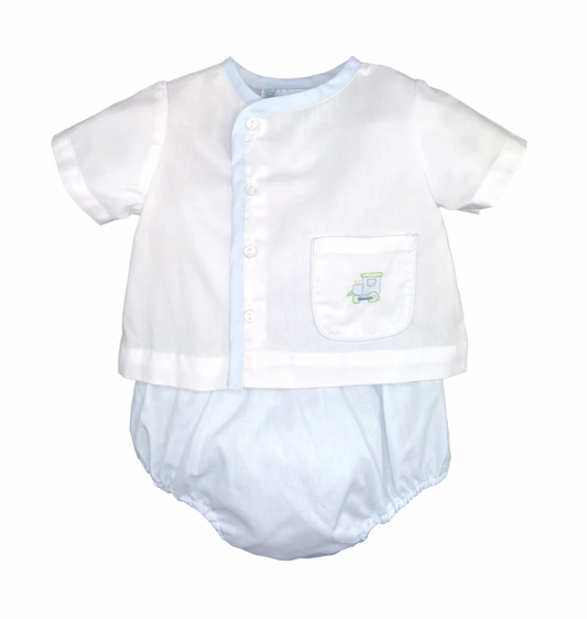 Shadow Stitch Train Diaper Set