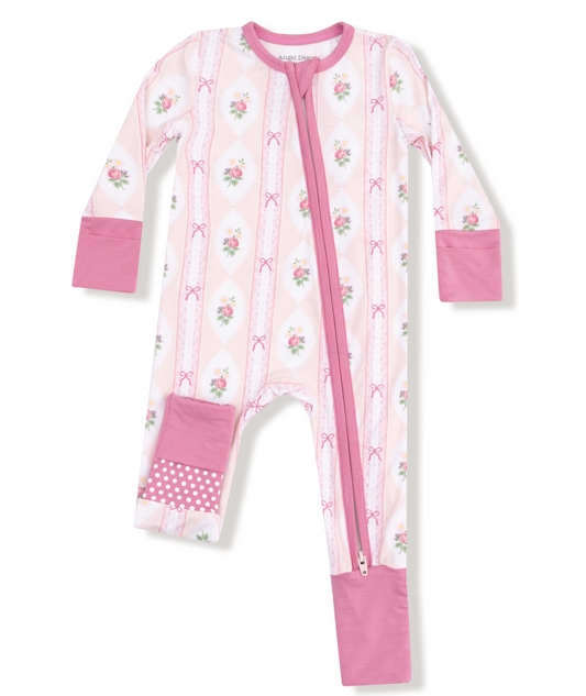 2 way zip -Ogee lace Floral