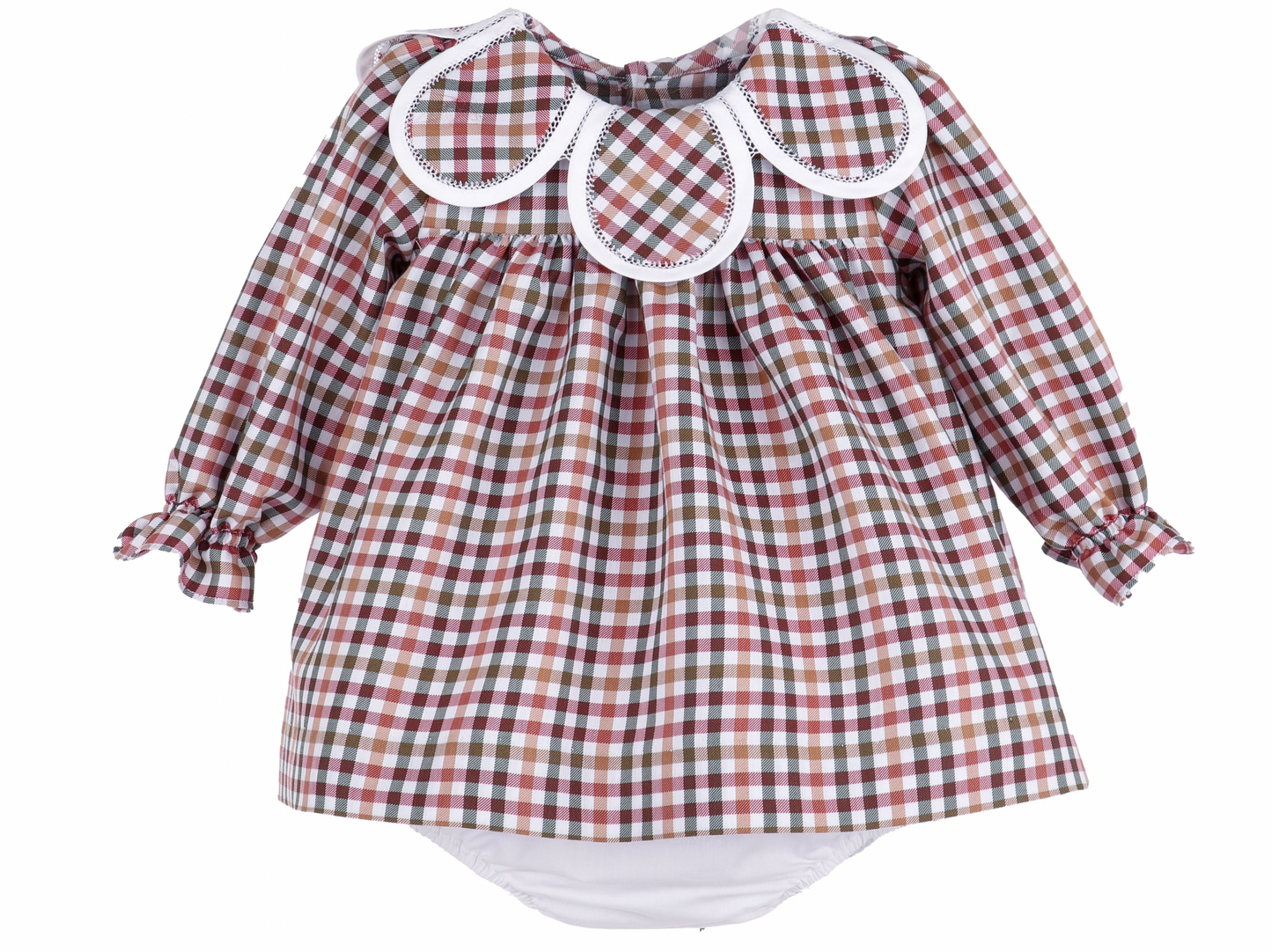 Cider Checks Petal Collar Float Dress