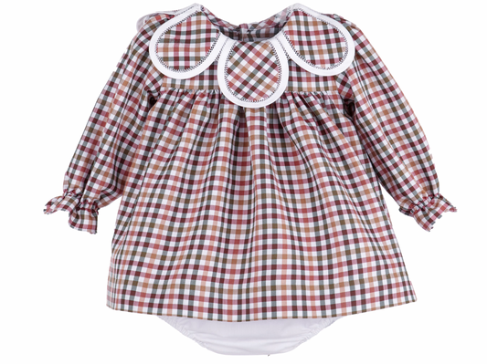 Cider Checks Petal Collar Float Dress