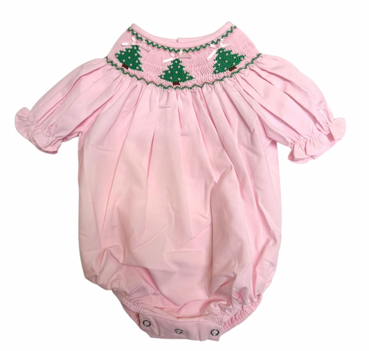 Christmas Tree Smocked Bubble