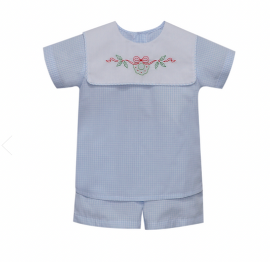 Wreath Blue Madison Short Set