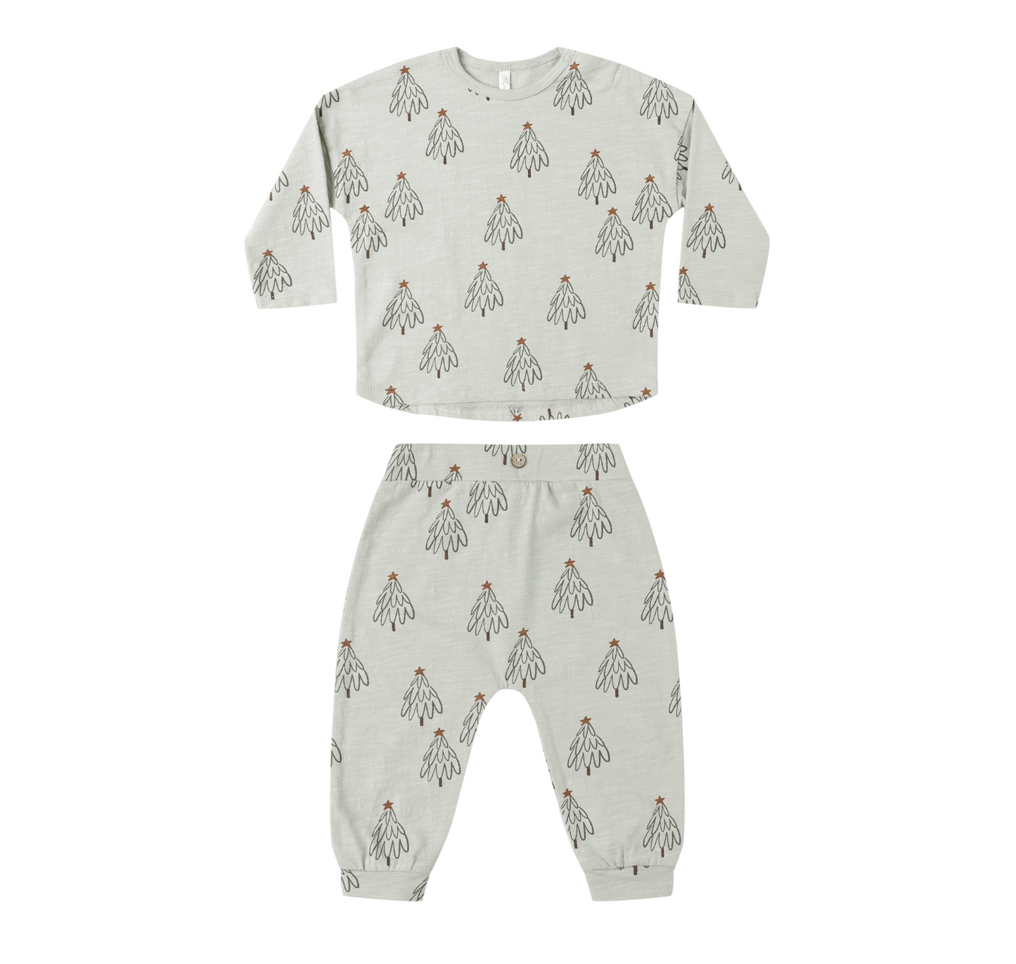 Long Sleeve Tee + Pant Set In Trees