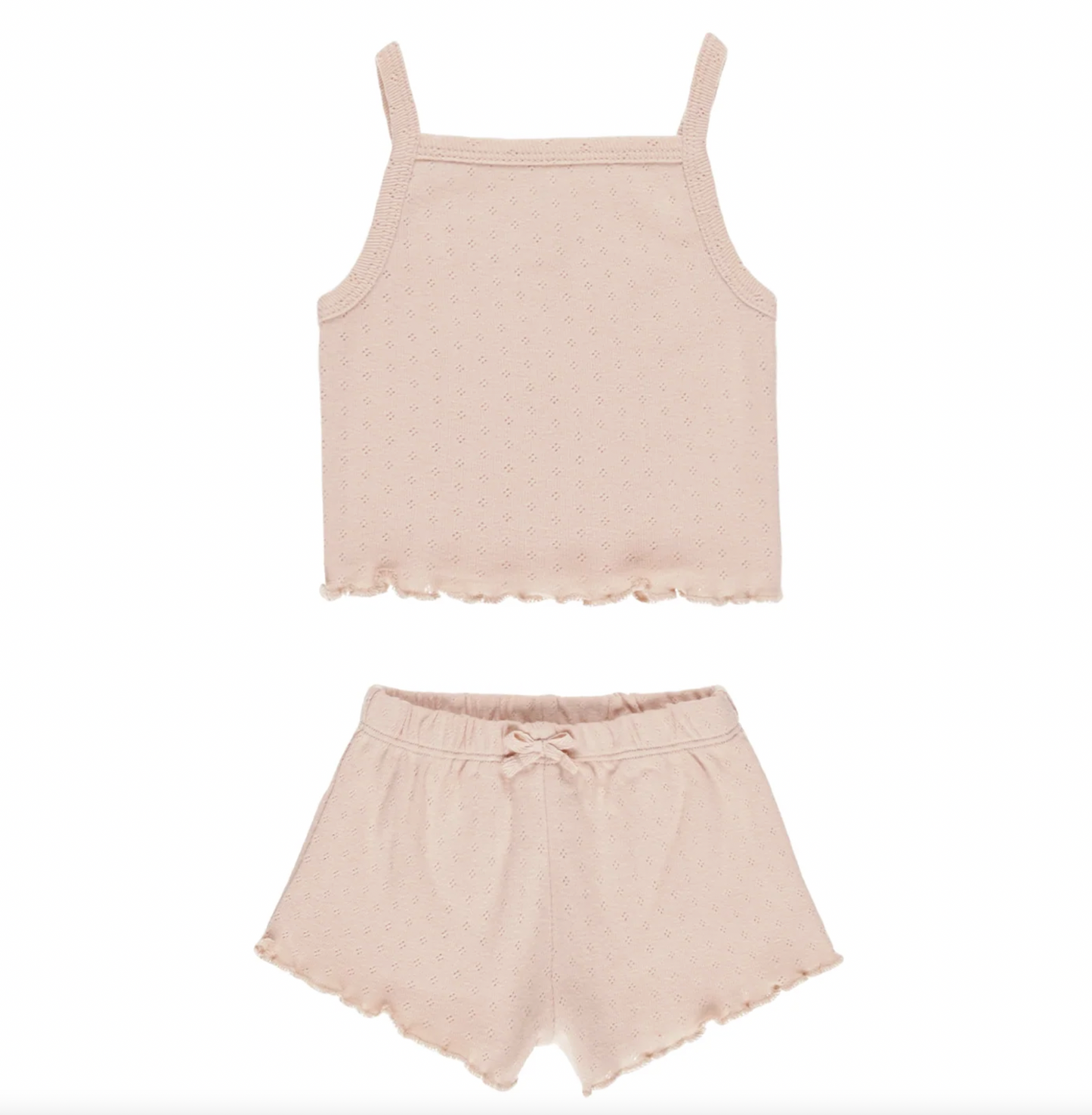 Pointelle Tank + Shortie Set In Mellon