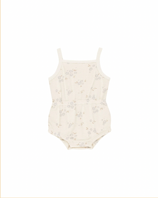 Waffle Cinch Play Suit -  Blue Daisy