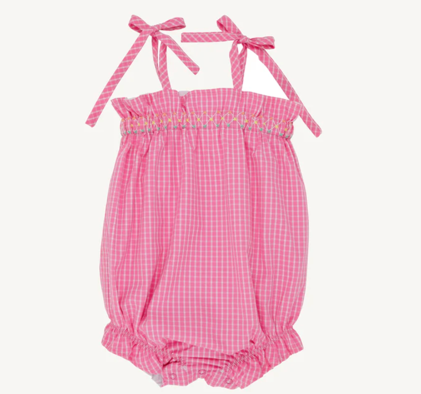 Rosey Romper in Pink Willow Windowpane