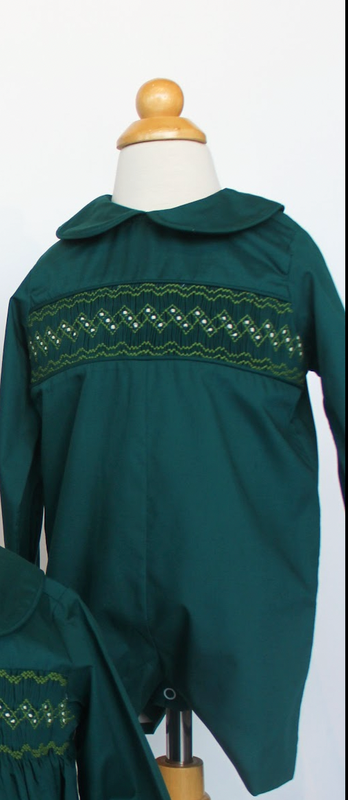 Green Smocked Romper