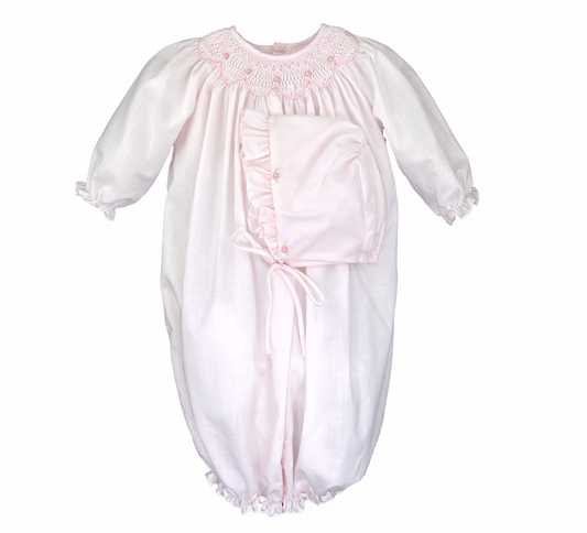 Bishop Smocked Rosebud Bag & Hat