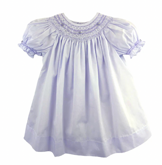 Purple Smock Dress With Bonnett