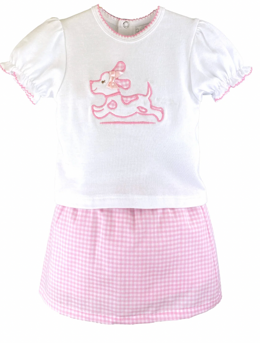 Shirt & Skort Set with Dog Applique
