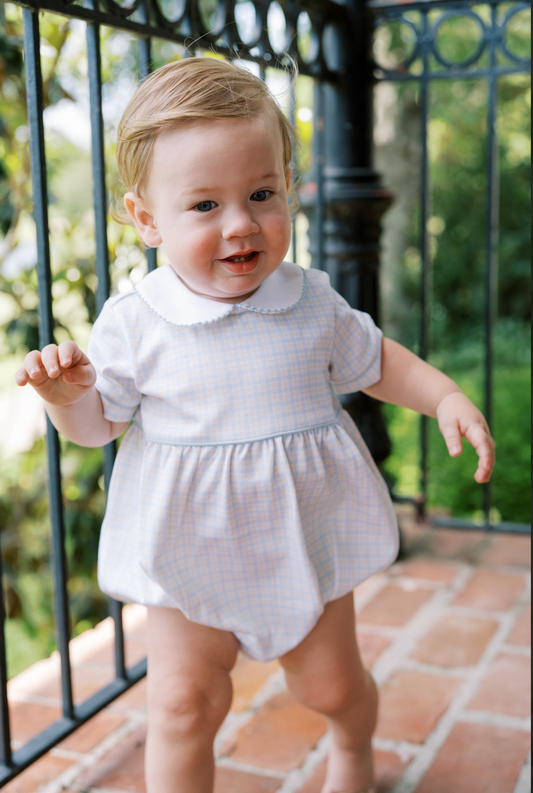 Baby Bea Bubble in Cornflower Check