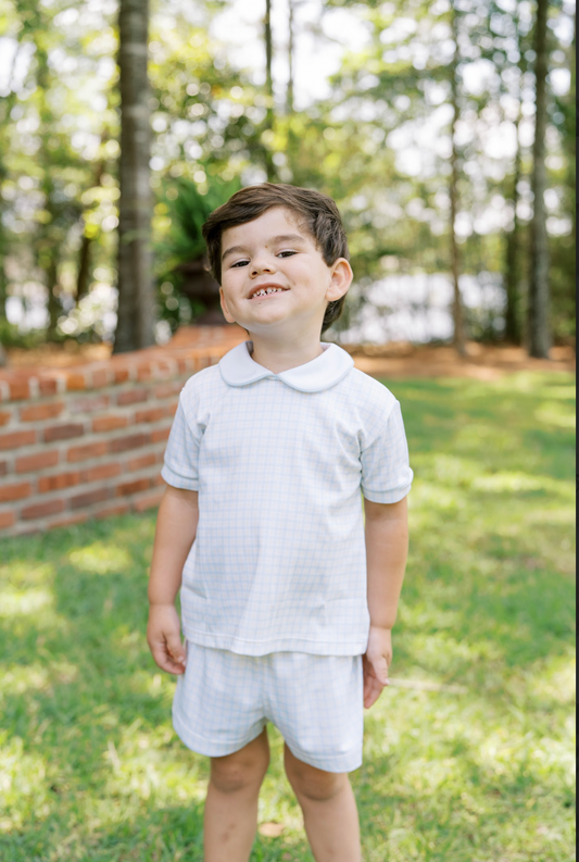 Sibley Short Set in Cornflower Check