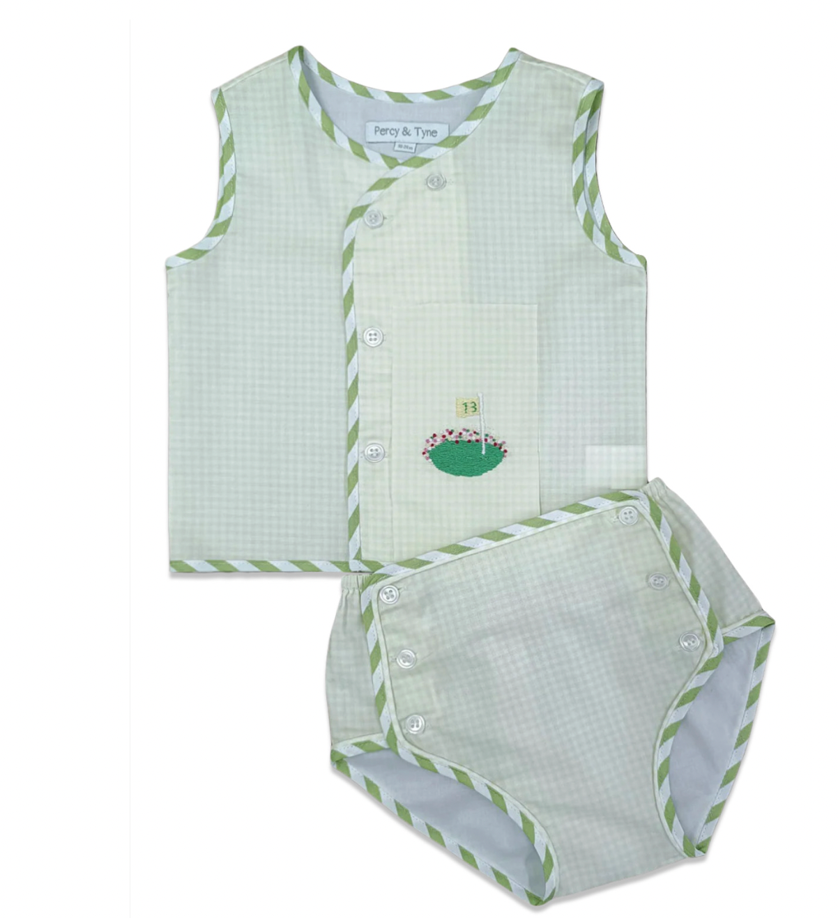 Snead Diaper Set - Bermuda Stripe w/ Golf
