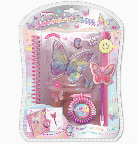 Journal with Pouch, Tie Dye Butterfly