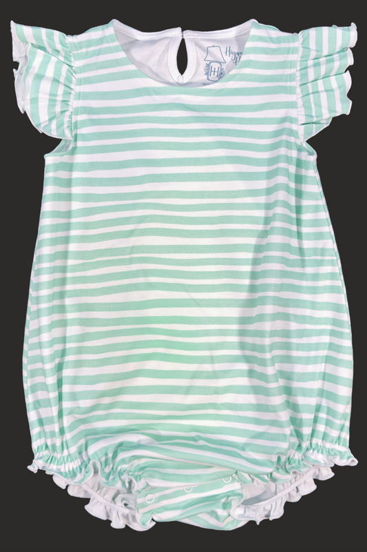 Mint Waves- Girls Sleeveless Classic Bubble