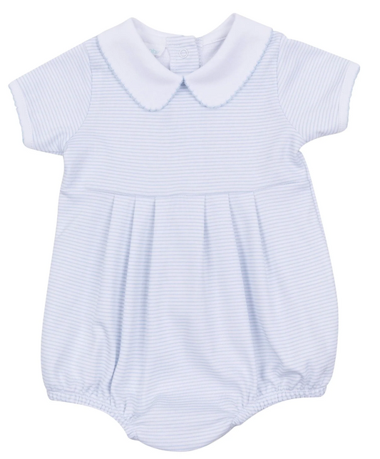 Blue Mini Stripe Collared Bubble