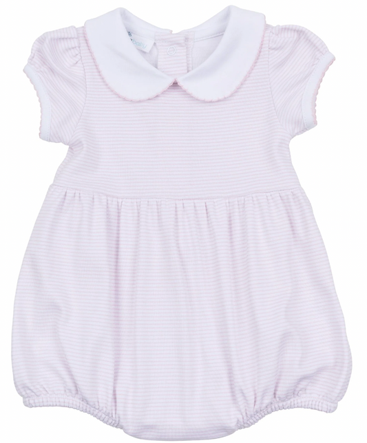 Pink Mini Stripes  Collared Bubble