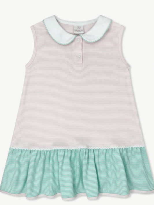 Mary Margaret Dress - Pensacola Pink and Midtown Mint Ministripe