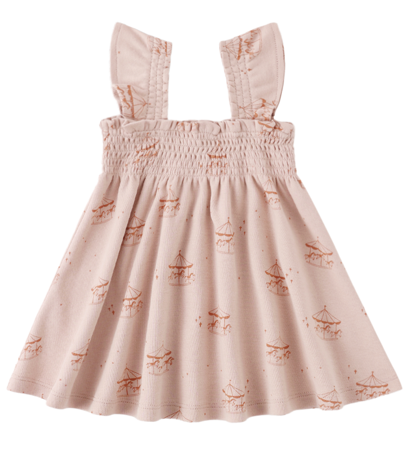 Smocked Jersey Dress in Carousel