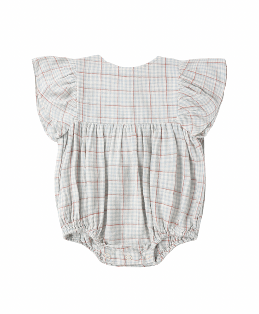 Kalea Romper Light Blue Plaid