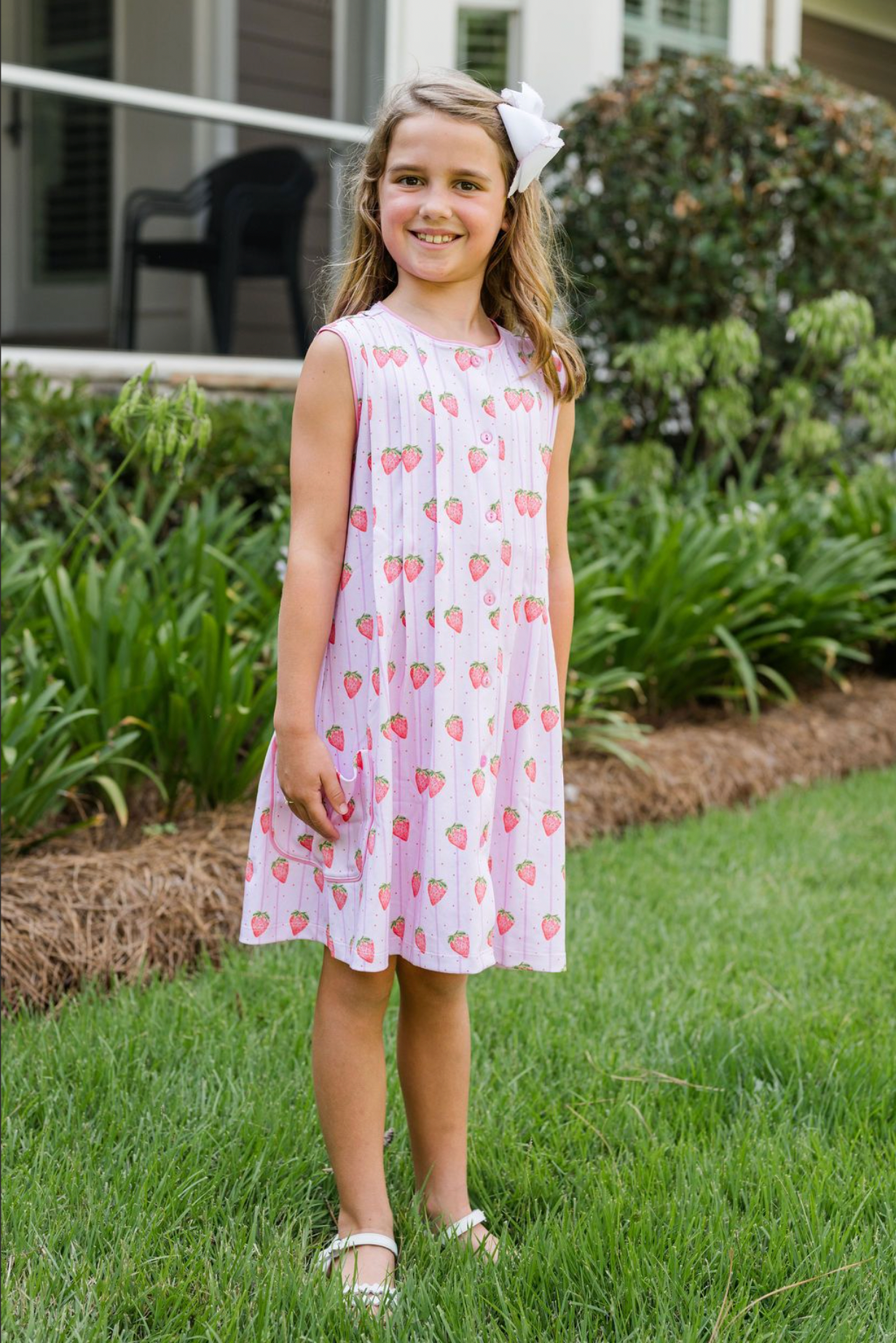 Reagan Dress, Strawberry Stripe