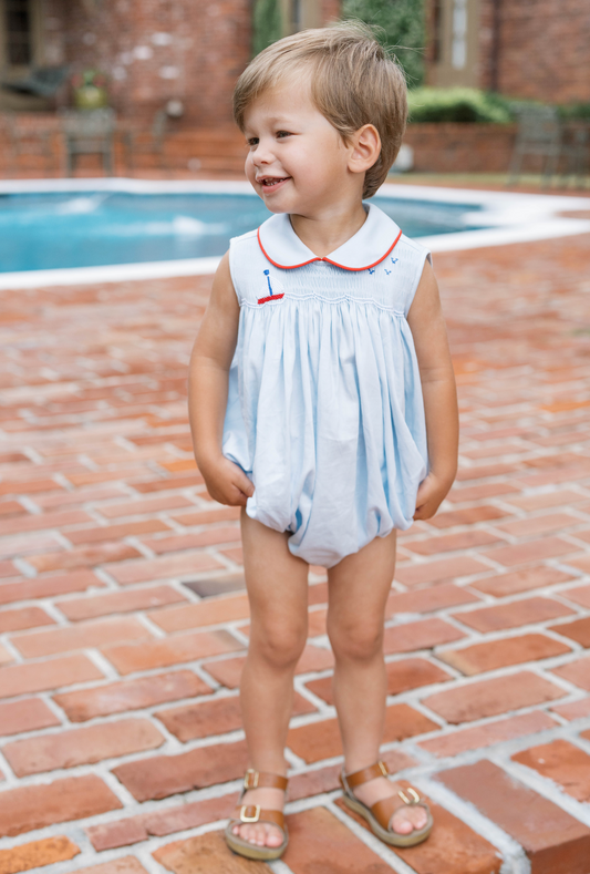 Beckett Bubble, Brentwood Blue Pique Sailboat