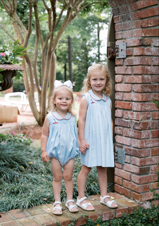Ella Bubble, Brentwood Blue Pique in Sailboat