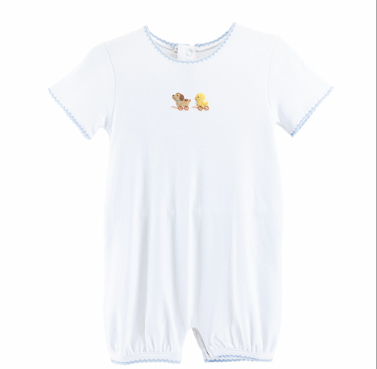 Tiny baby Toys Crochet Romper with Crochet Trim
