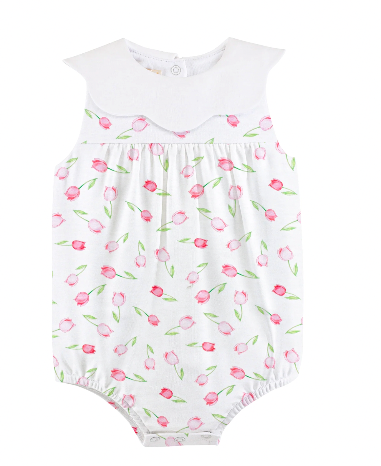 Baby Tulips Pink Printed Bubble w/Collar