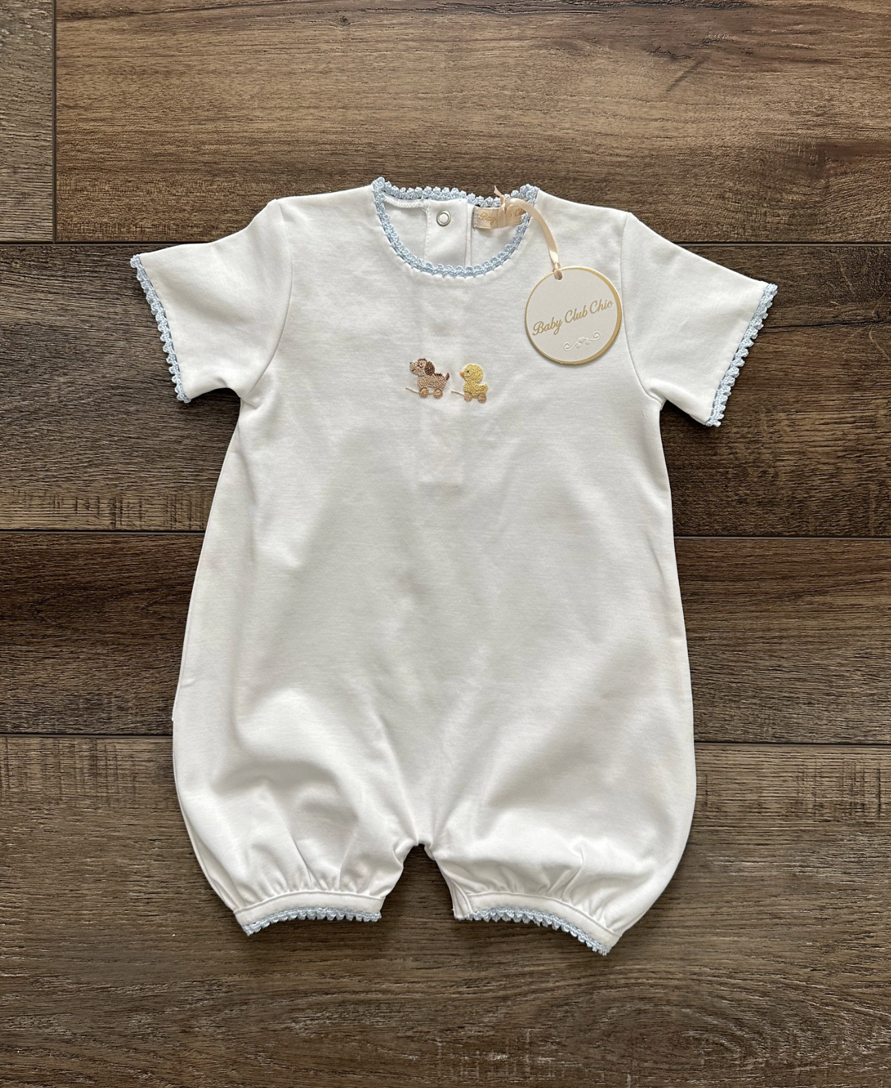 Sweet Toys Romper with Crochet Trim