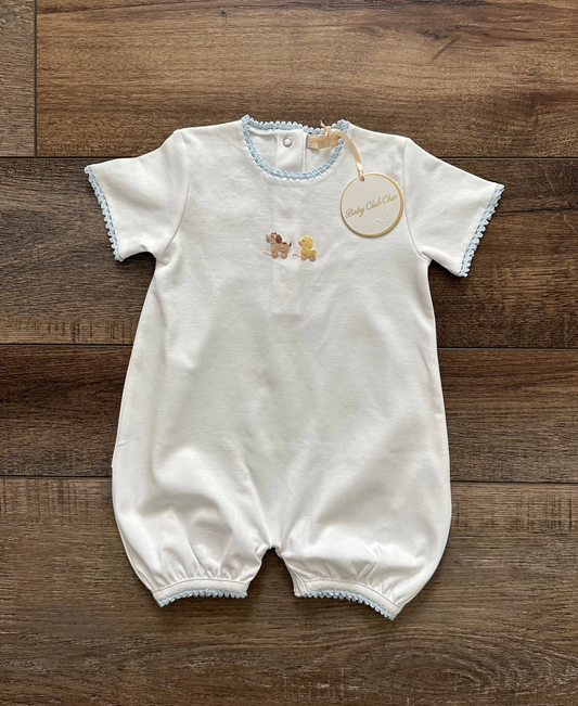 Sweet Toys Romper with Crochet Trim
