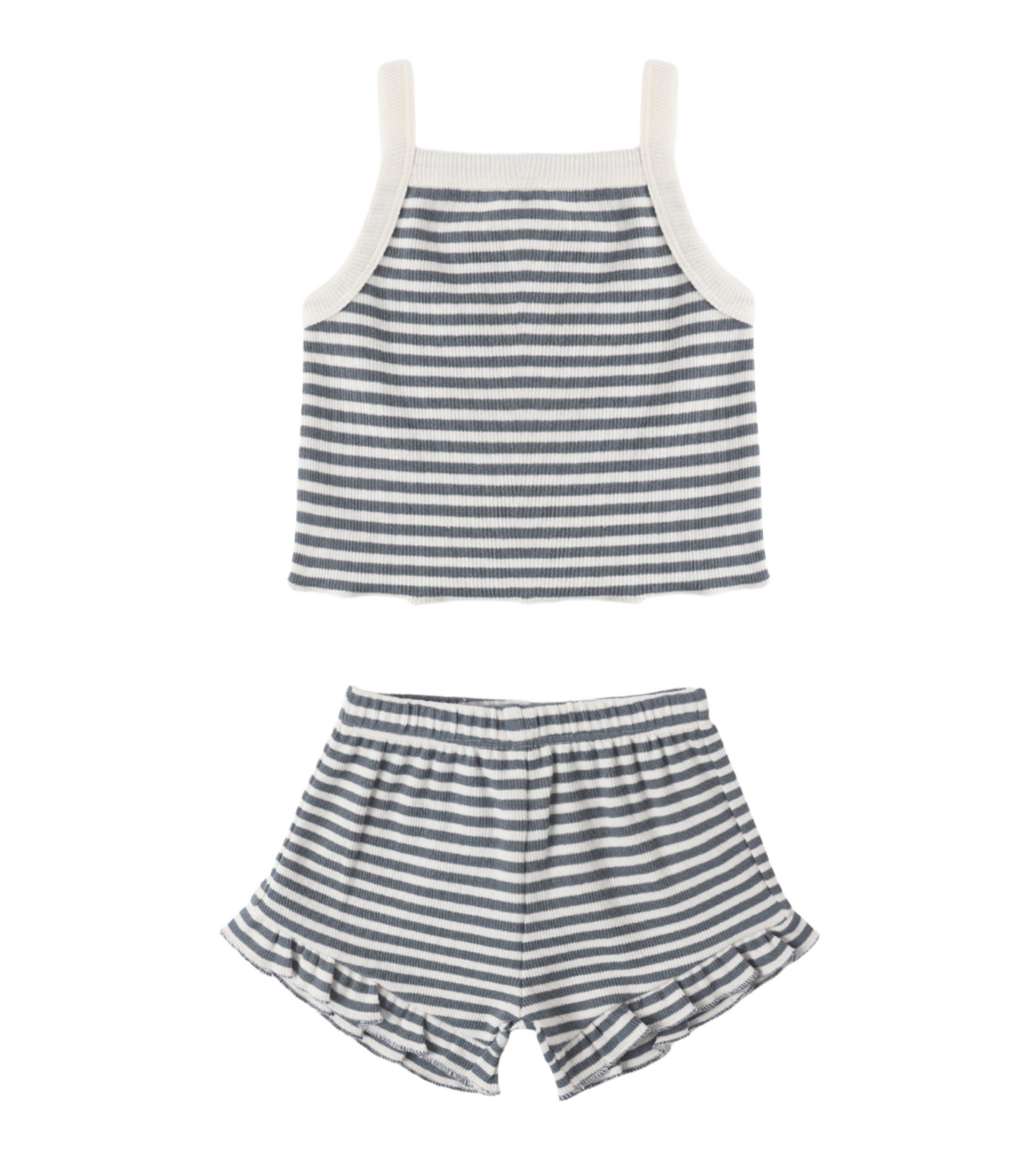 Evie Tank + Shortie Set Ocean Stripe