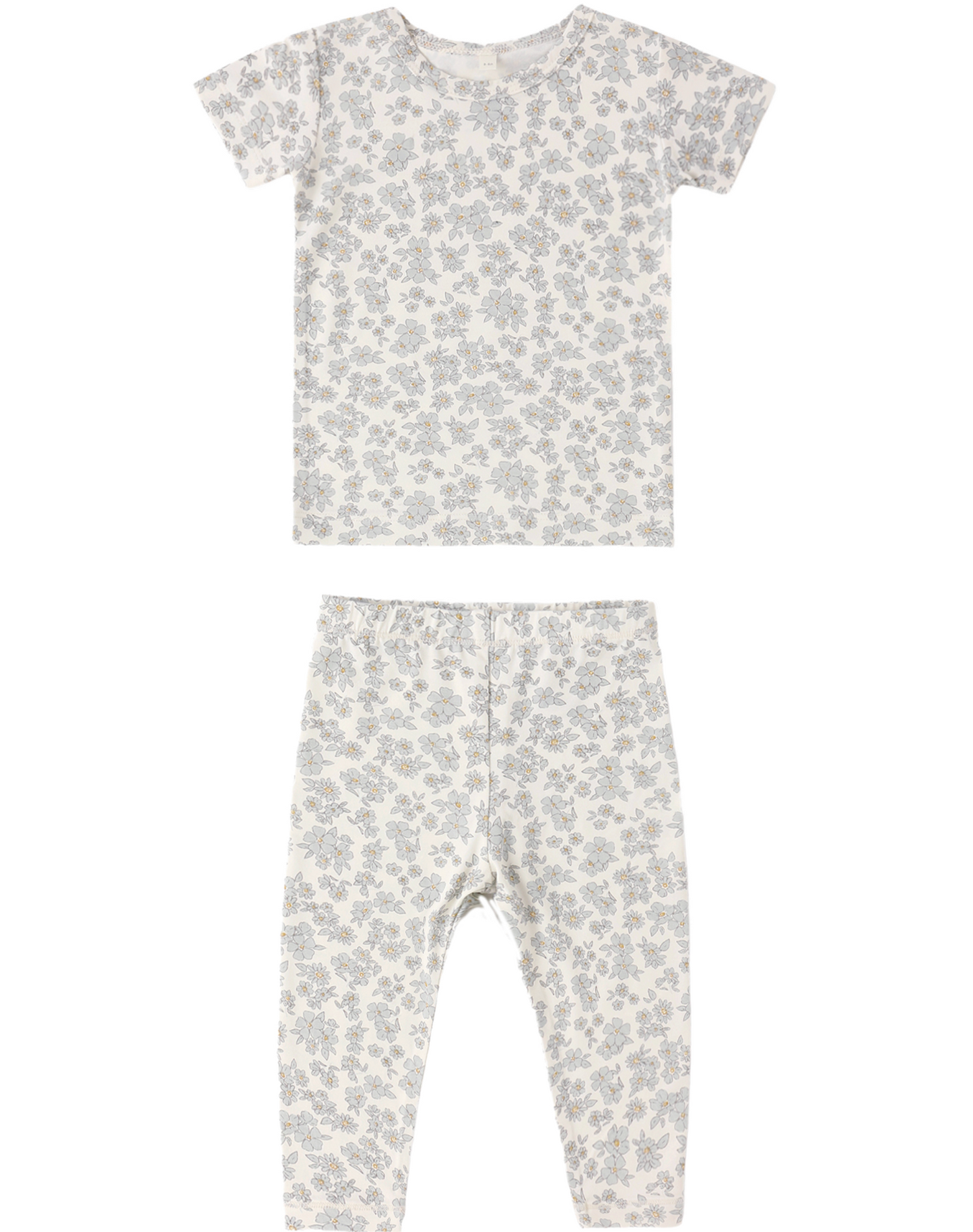 Bamboo Short Sleeve Pajama Set in Blue Floral