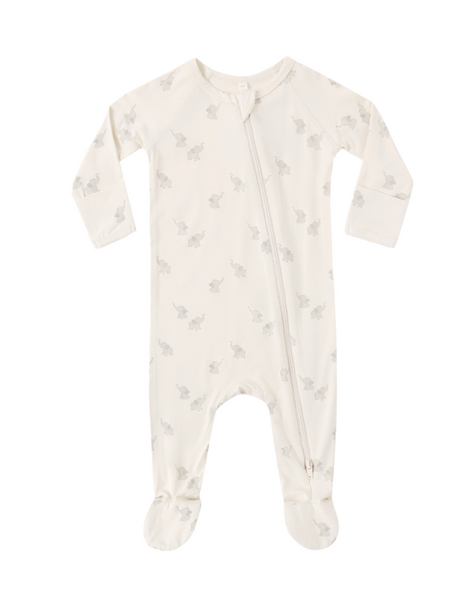 Bamboo Zip Footie Elephants