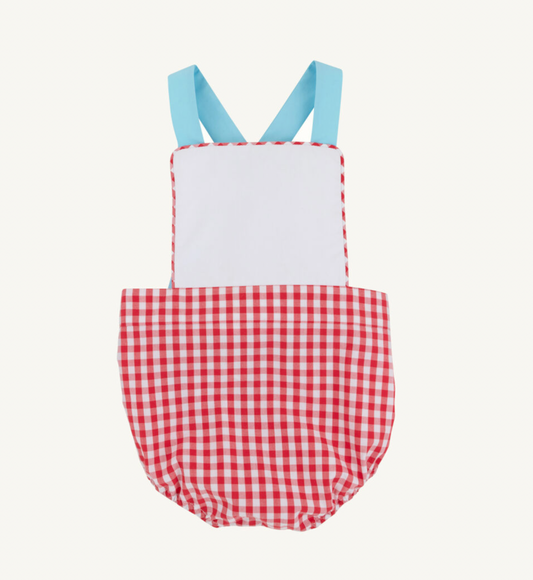 Sayre Sunsuit - Richmond Red Gingham & Worth Avenue White