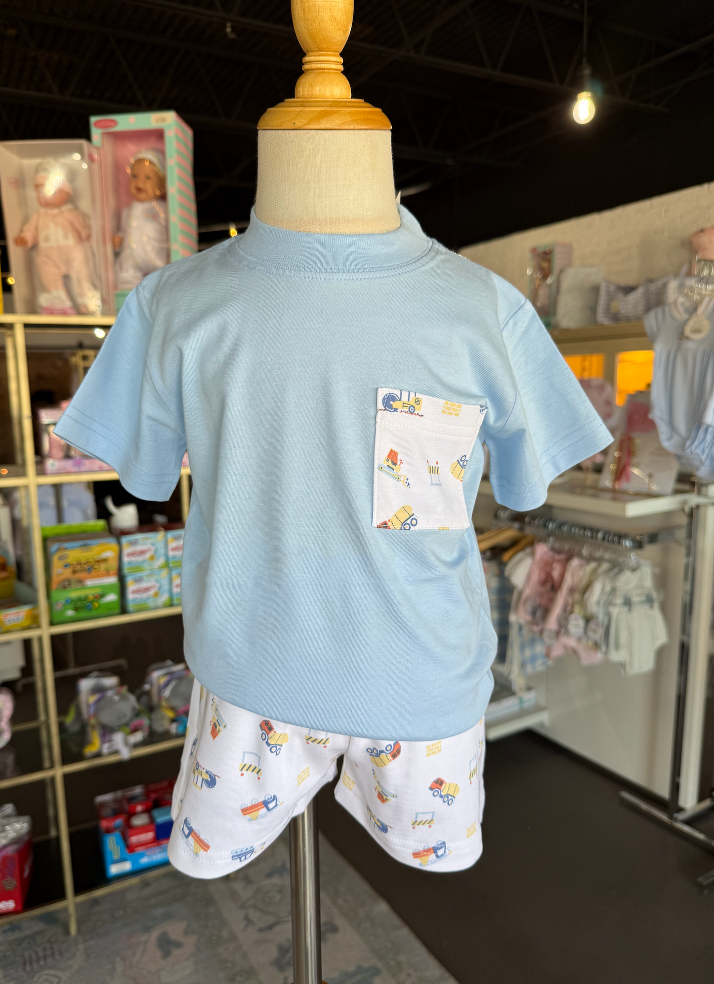 Mini Construction Print Short Set
