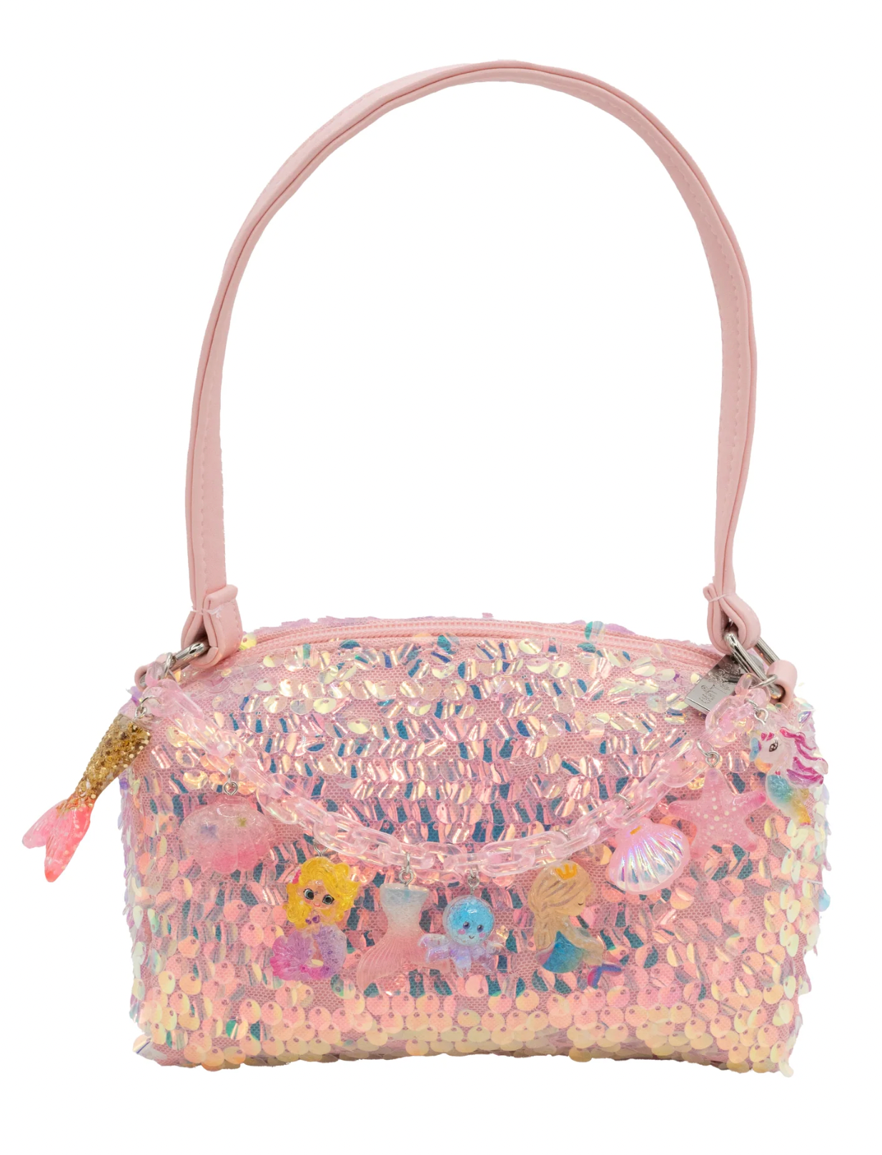 Full Sequin Mermaid Link Bag with CrossBody Strap