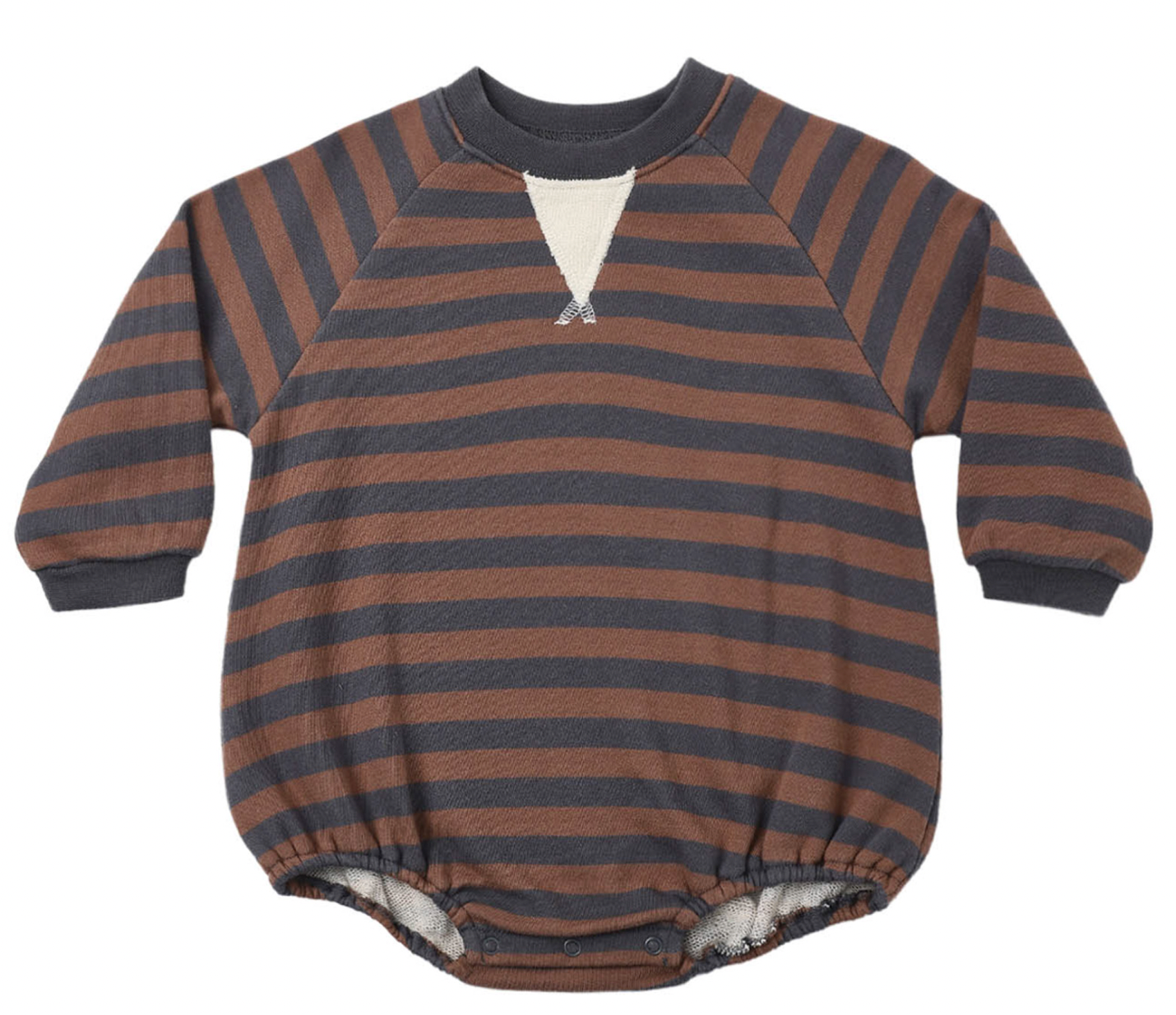 Crewneck Romper Mulberry Stripe