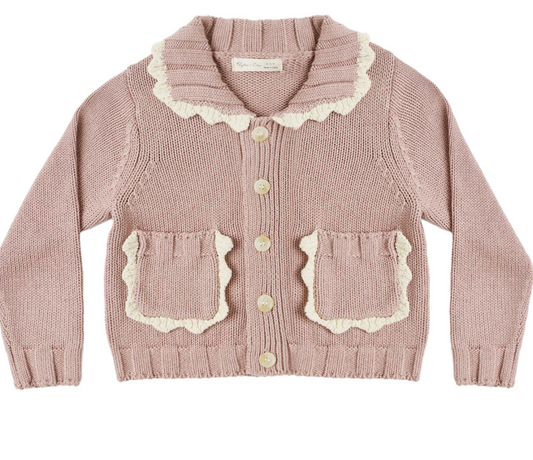 Collared Cardigan in Rosewood
