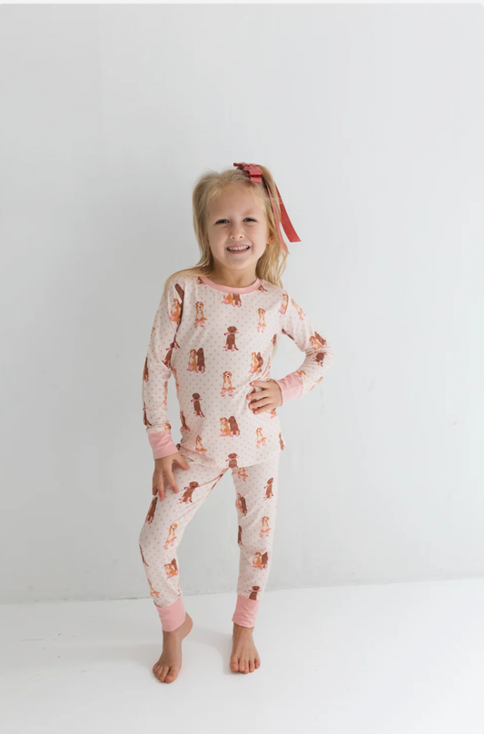 Pink Pup Friends Two Piece Set