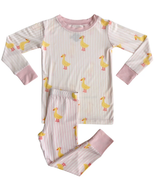 Pink Stripe Duck Two Piece Set