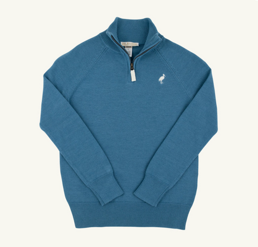 Hayden Half Zip Sweater in Barnsley Blue