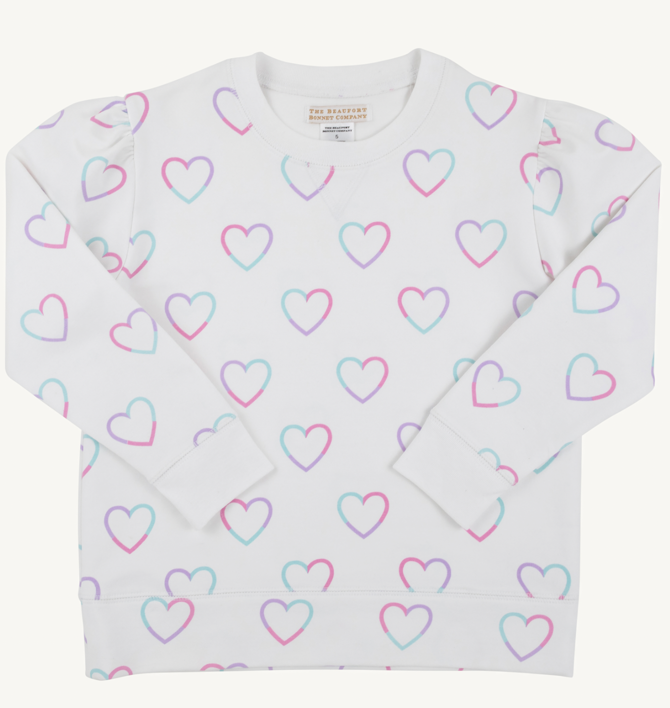 Cassidy Crewneck Puff Sleeve in Have A little Heart