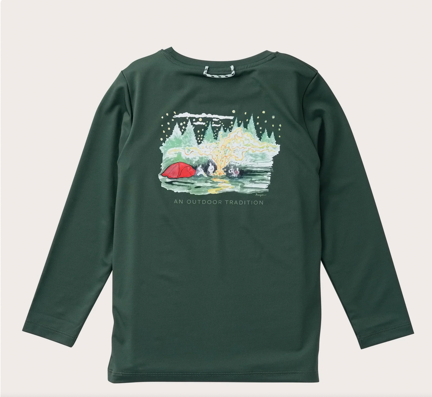 Boys' Performance Long Sleeve T-Shirt in Camping Green